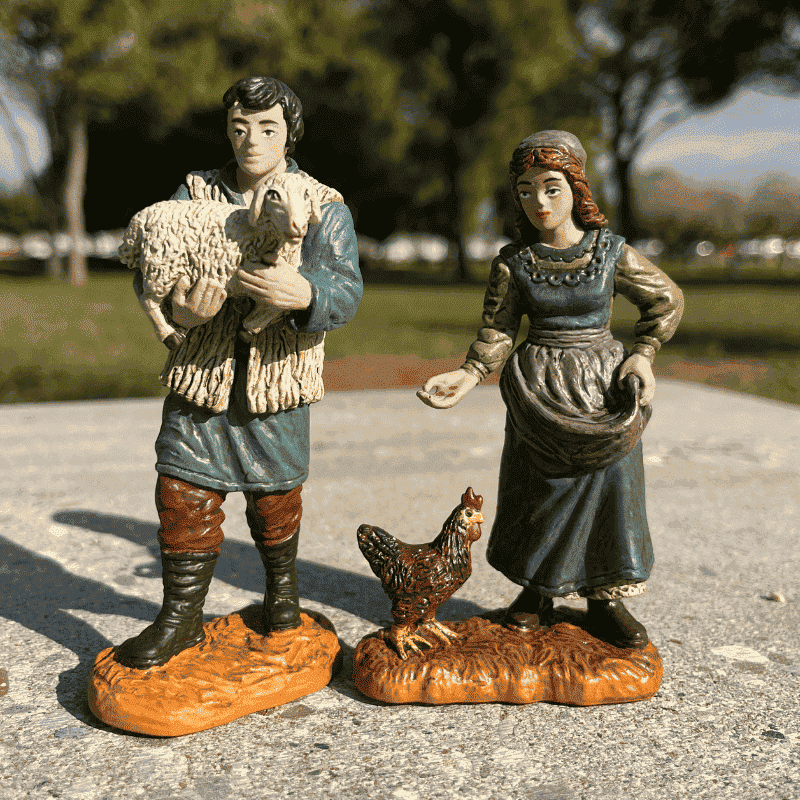 parella-de-habitants-del-poble-del-pessebre-de-nadal-decoracio